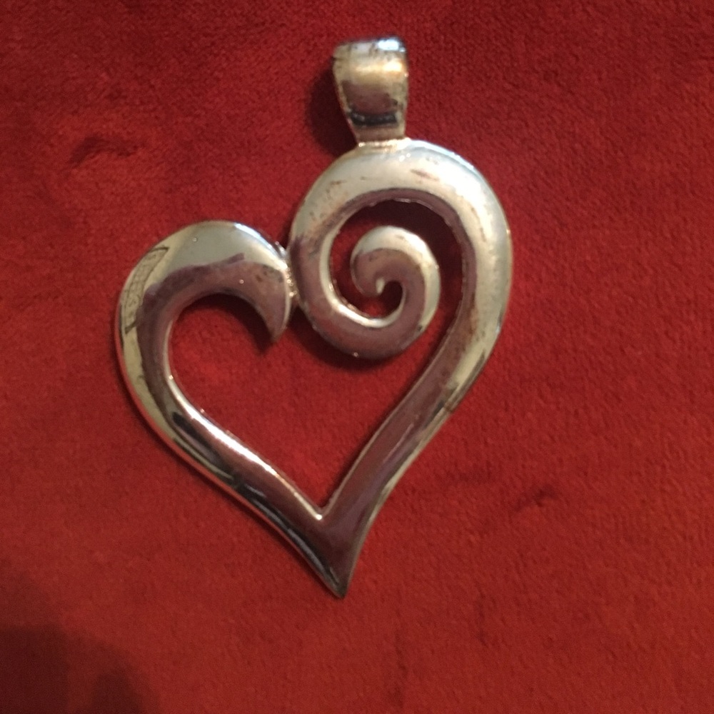 Silver heart necklace charm